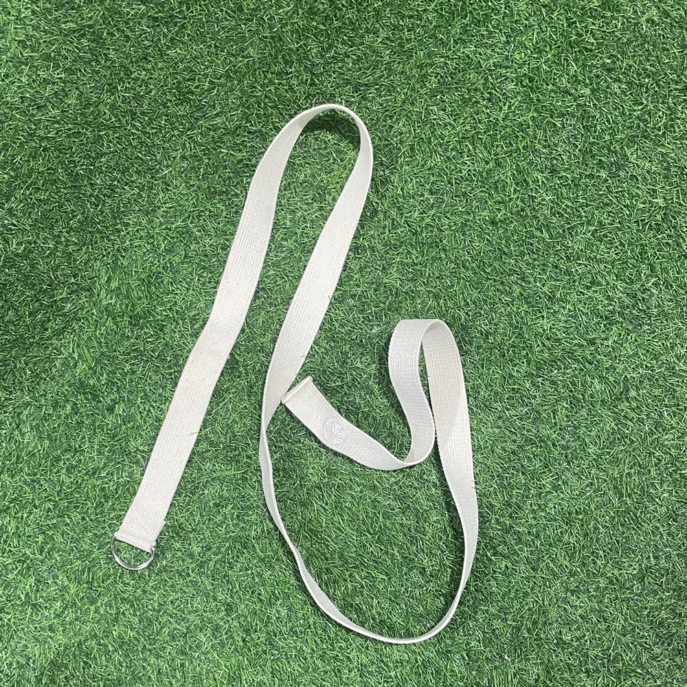 Cream Canvas Belt with D-Ring Buckle